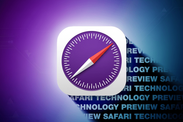Fil text: A 16:9 aspect ratio image of the Safari Technology Preview icon , a purple compass on a wh