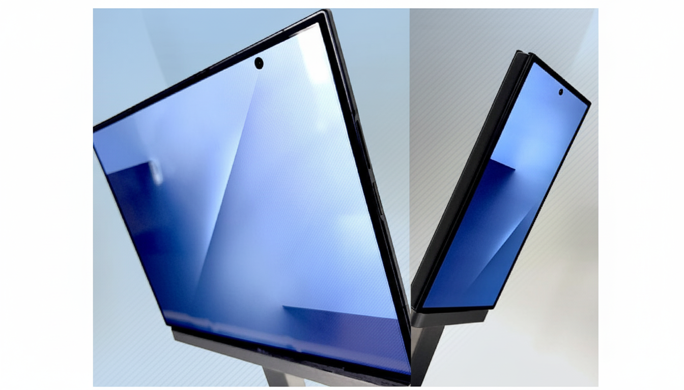 A professional image of two monitors displaying blue screens, set against a subtle blue gradient background.