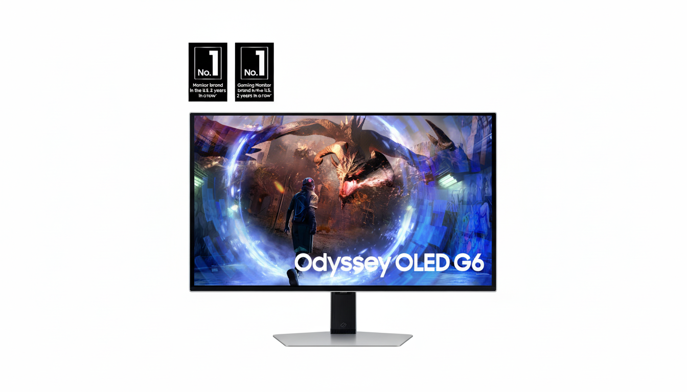 Samsung Odyssey OLED G6 27-inch gaming monitor deal, 28% off