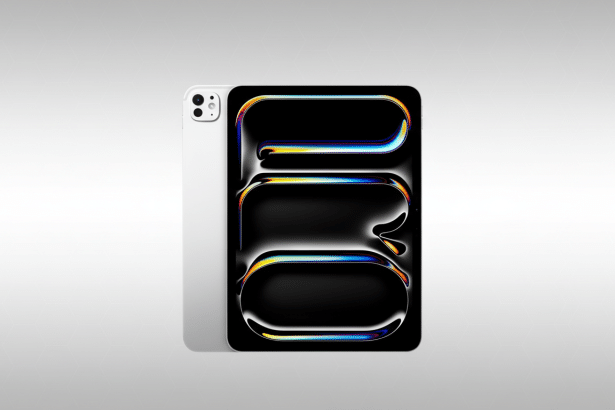 s Text : A silver tablet with a colorful abstract display on a subtle gradient background. Filename