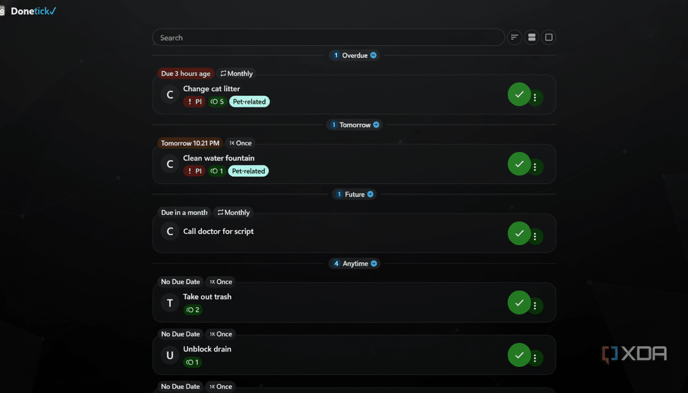 Donetick automates household chores with autopilot task management
