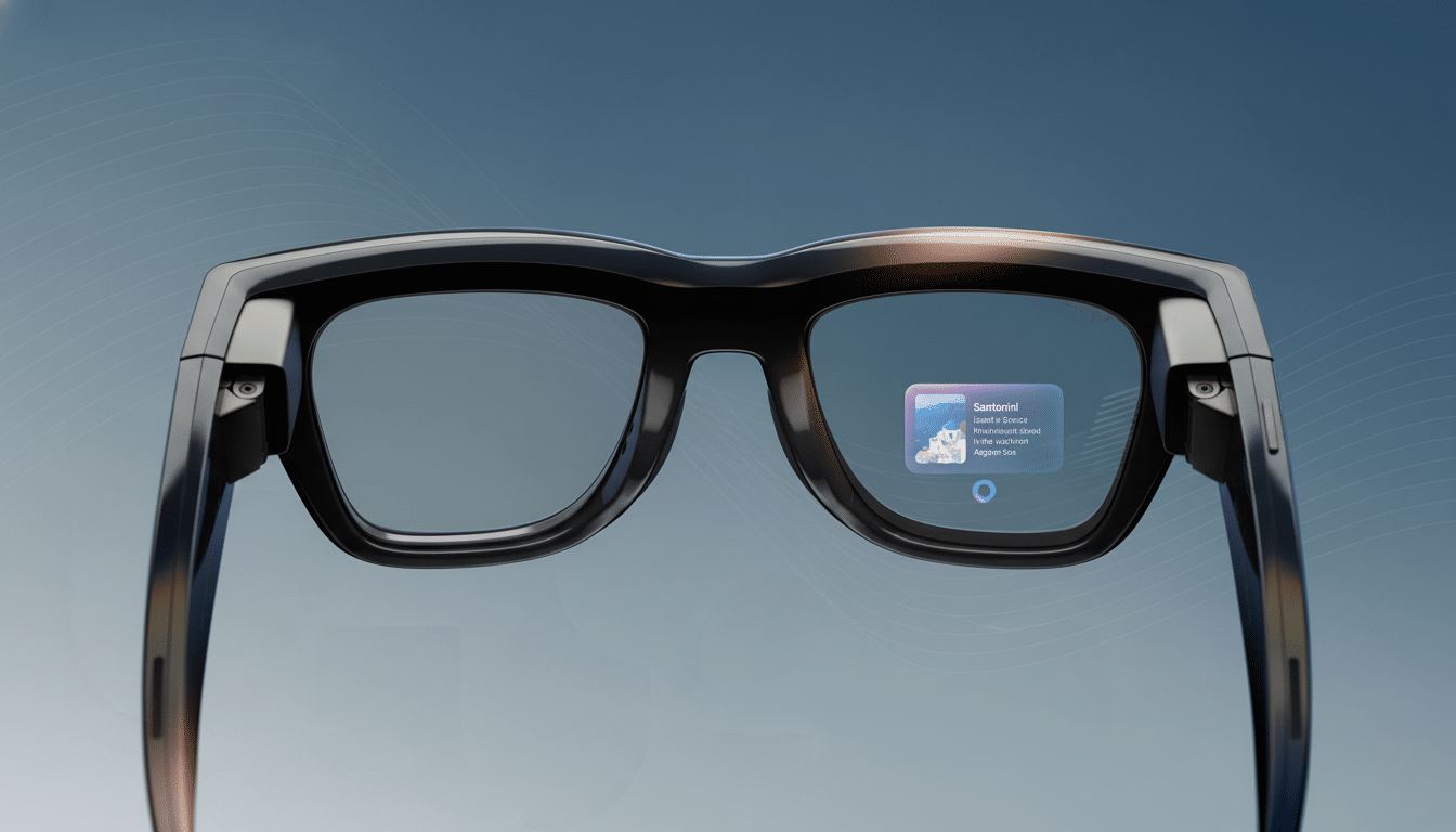Smart glasses showing new OS interface for augmented reality apps