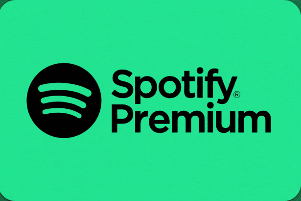 The Spotify Premium logo, featuring the black Spotify icon and text Spotify Premium on a vibrant green background, resized to a 16: 9 aspect ratio wit