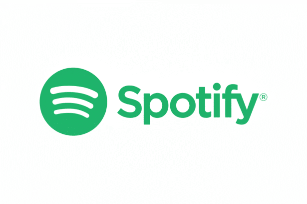 The Spotify logo, featuring a green circle with three horizontal white lines expanding outwards to the right, followed by the word Spotify in green text, all against a plain white background.