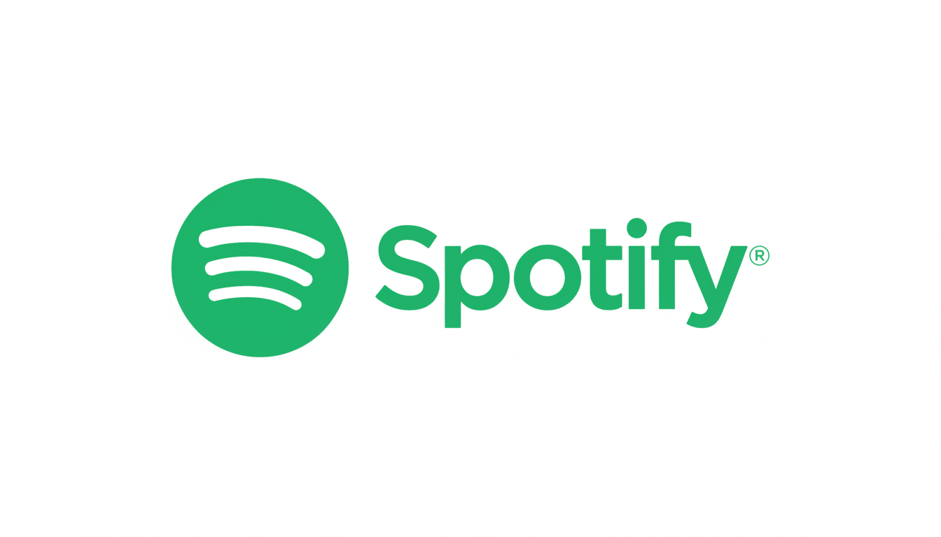 The Spotify logo, featuring a green circle with three horizontal white lines expanding outwards to the right, followed by the word Spotify in green text, all against a plain white background.