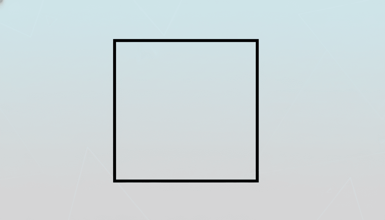 Light - blue gradient background with subtle triangular patterns and a black outlined square in the