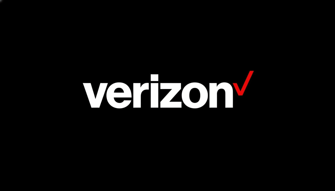 The Verizon logo, featuring the word ver izon in white lowercase letters with a red checkmark on a black background, resized to a 16: 9 aspect ratio.