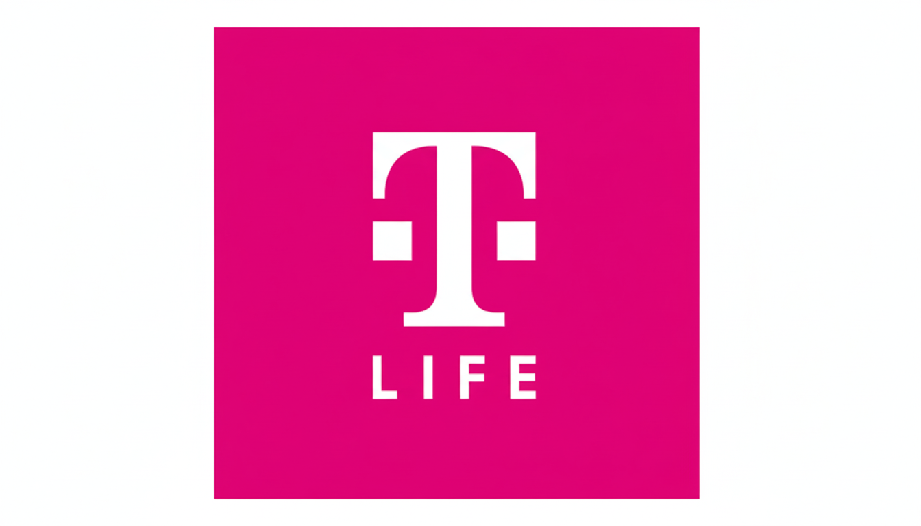 The T-Life logo, featuring a white stylized T with two small squares on either side of the vertical bar, above the word LIFE in white capital letters, all centered on a vibrant magenta background. The image has been resized to a 16:9 aspect ratio with white borders on the sides.