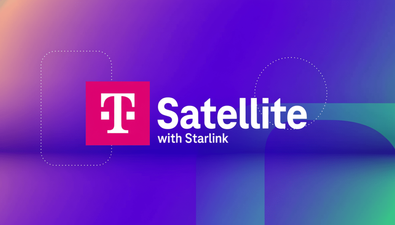 T- Mobile Satellite with Star link logo on a vibrant gradient background.