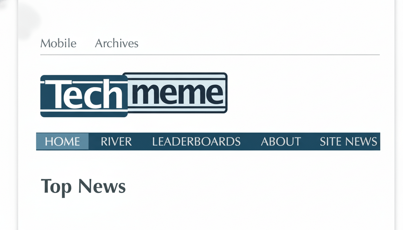 Tech Meme website screenshot resized to 16: 9 aspect ratio.