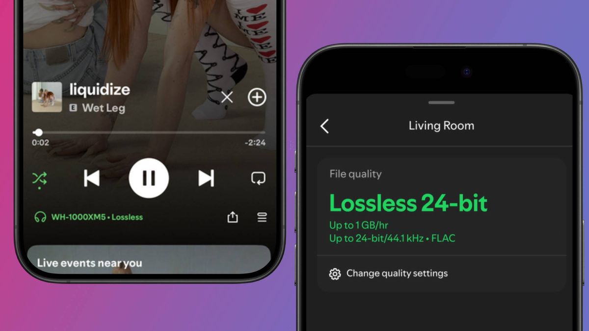 Spotify Lossless high-fidelity audio streaming with logo and waveform