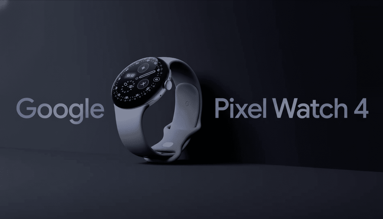 Google Pixel Watch 4 in a professional studio setting. Filename : googlepixel watch4 . png