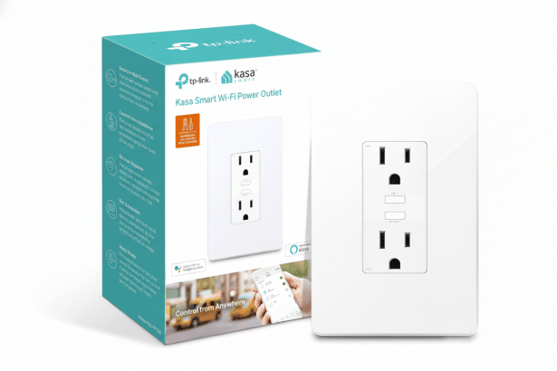 Kasa Smart Wi-Fi Power Outlet box and product.