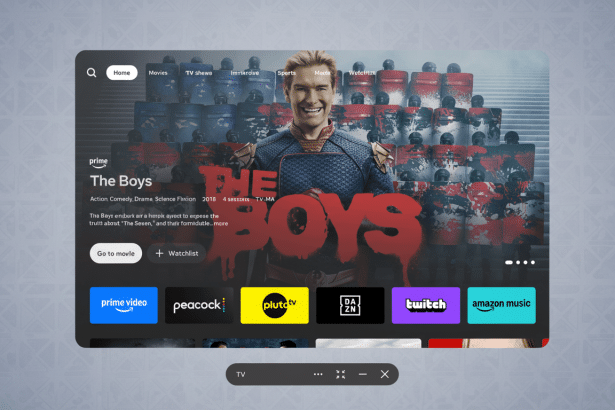 This image shows an app interface with The Boys series highlighted, featuring the main character