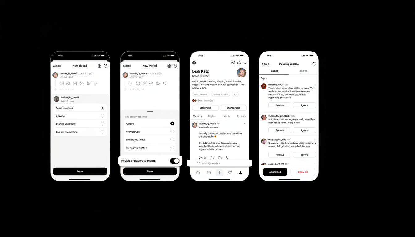 Threads app with reply approvals and feed filter safety controls