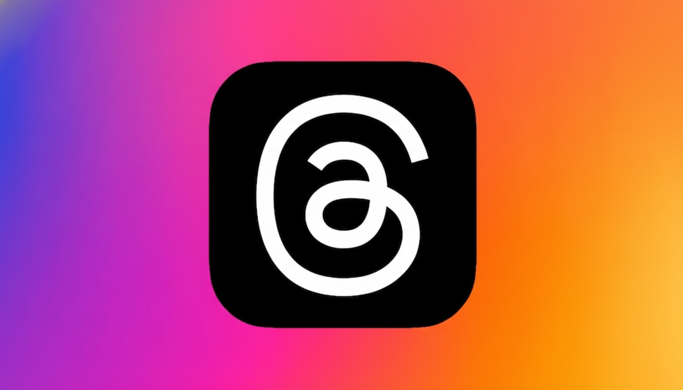 A black app icon with a white stylized Ga logo in the center, set against a vibrant gradient background transitioning from purple to orange.