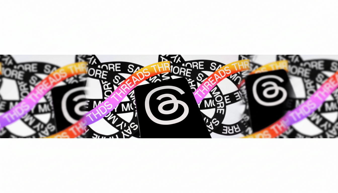 An image showing the Threads logo and text from Metas new social media platform, with a new pro