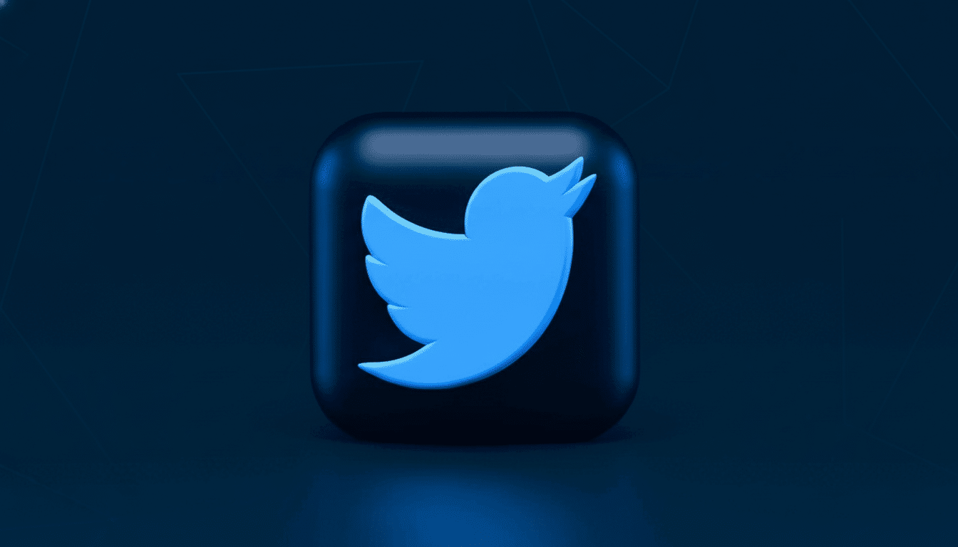 The Twitter bird logo is prominently displayed in a bold , blue hue against a deep, dark blue background. The logo is enclosed within a sleek, rounded- edge square , giving it a modern and professional appearance. Filename : twitterlogo professional background.png