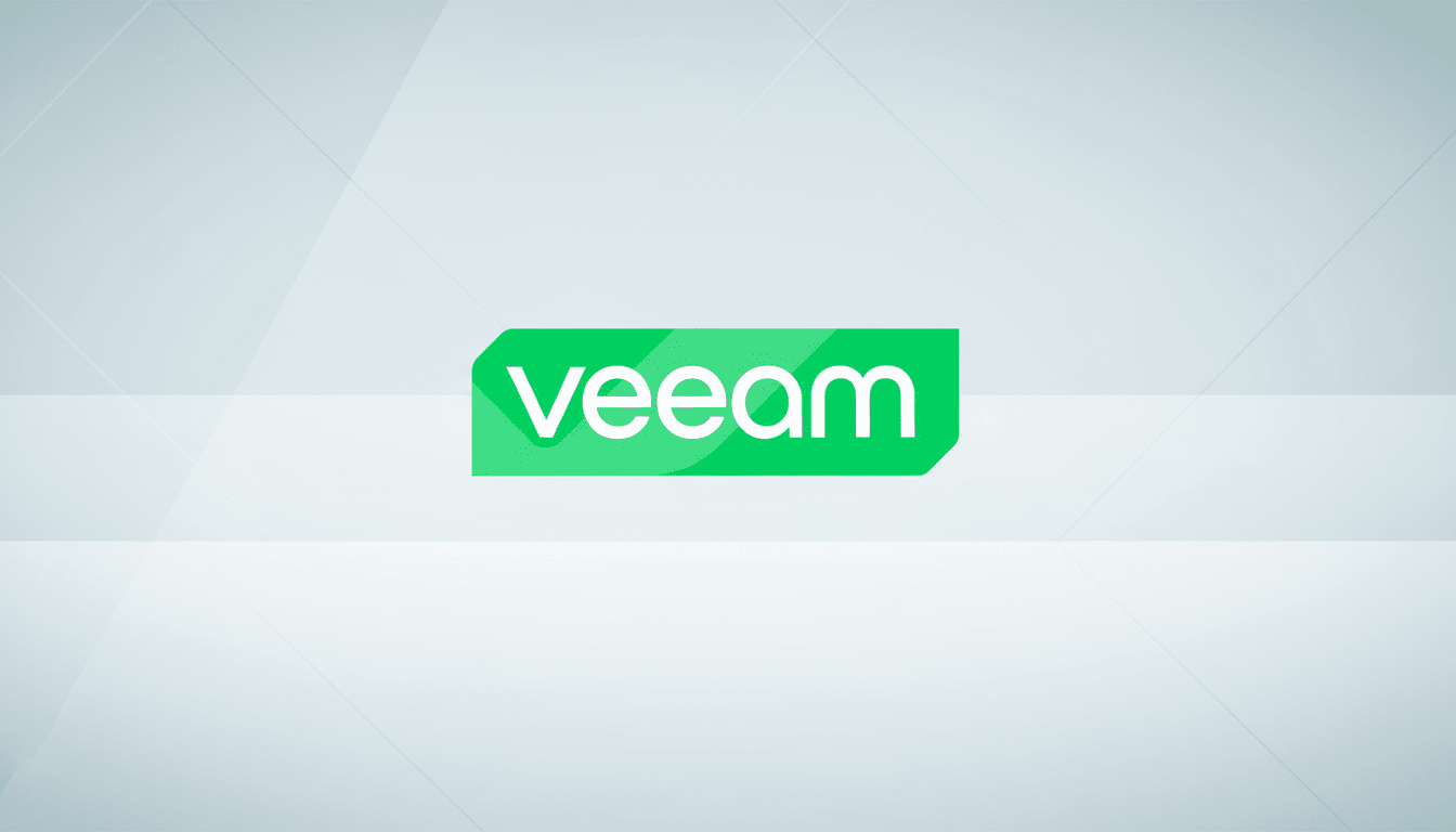 alt = The Veeam logo, featuring the word ' veeam' in white sans -serif letters within a green recta