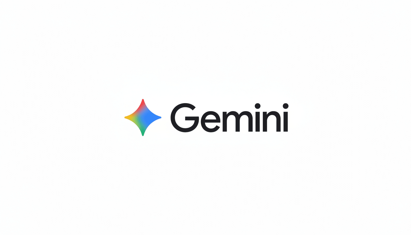 Gemini logo on a white background, resized to a 16: 9 aspect ratio.