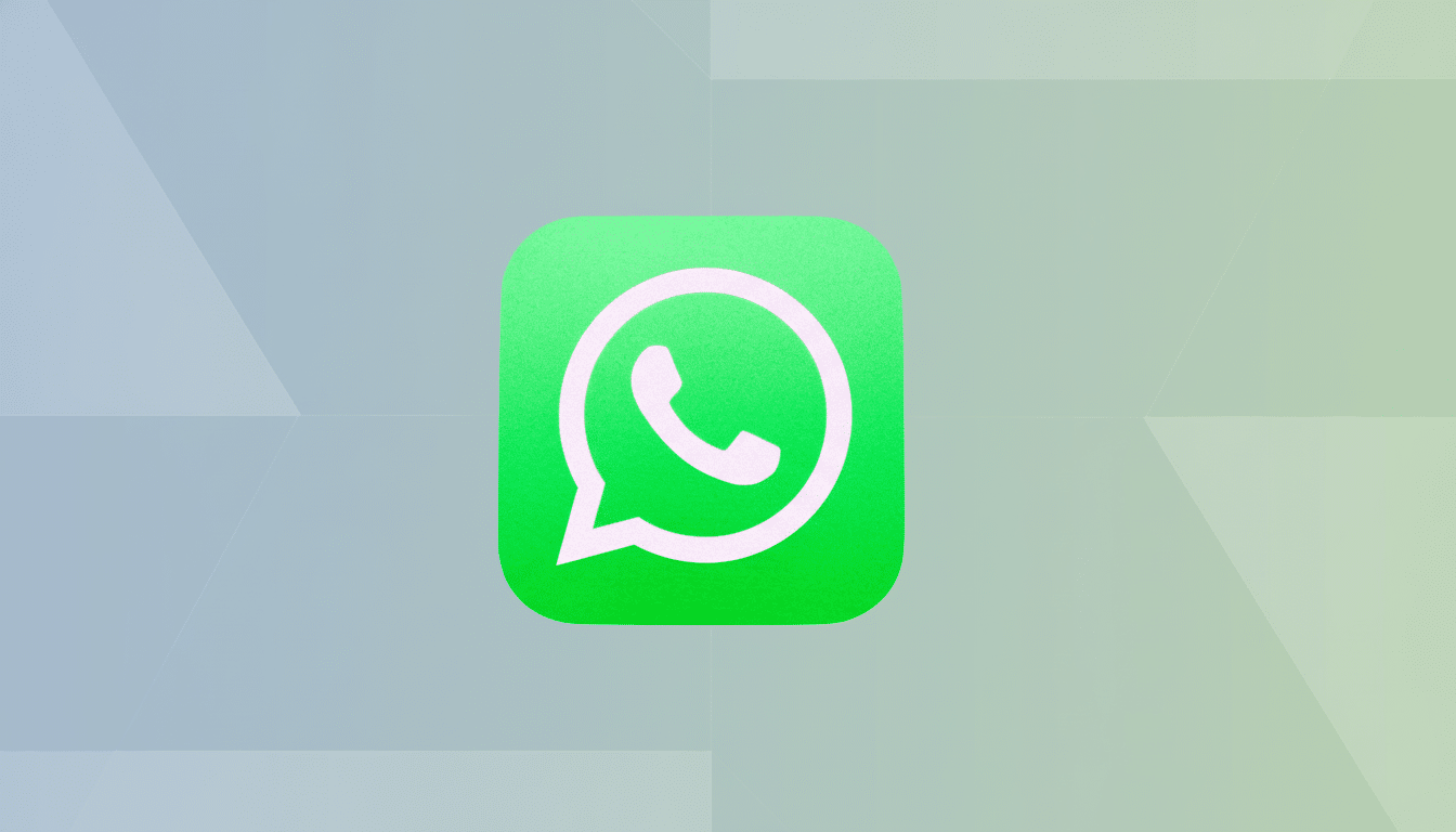WhatsApp logo on a professional flat design background with soft patterns and gradients. Filename : whatsapplogo professionalbackground .png