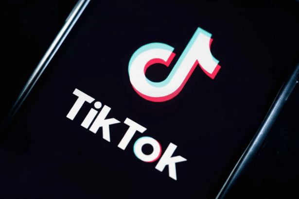 The TikTok logo displayed on a smartphone screen, with a clean and enhanced presentation.