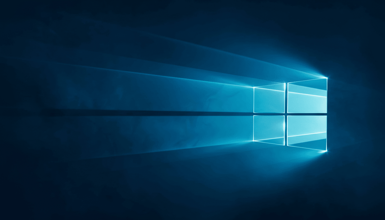 Light from the Windows logo on a dark blue background. Filename : windowslogo darkblue backgroun