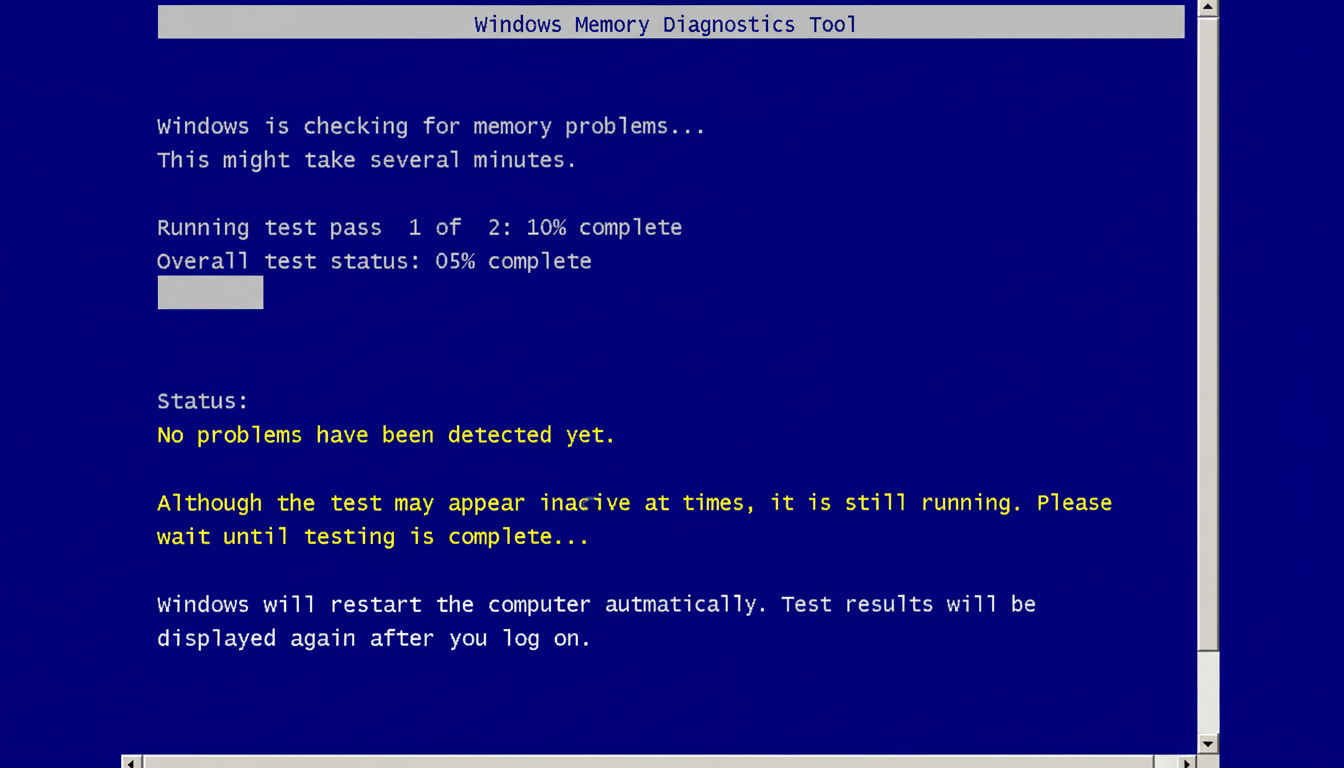 Windows 11 post-crash memory scan prompt in Windows Security