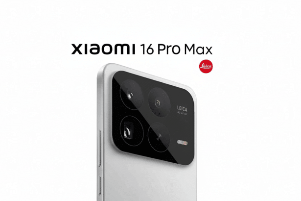 A white Xiaomi 1 6 Pro Max smartphone, featuring a prominent quad-camera system with Leica branding, displayed against a clean white background with X