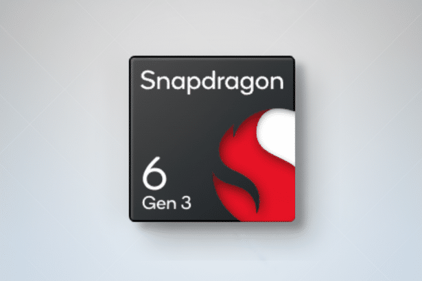 The Snapdragon 6 Gen 3 logo, a black square with Snapdragon at the top and 6 Gen 3 below it in white text, next to a red and white stylized S or flame