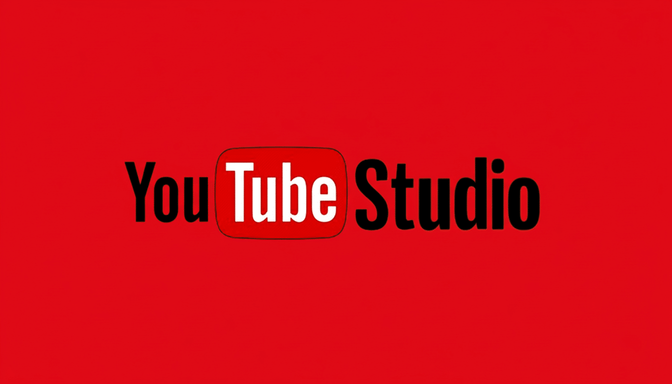 The YouTube Studio logo on a red background.