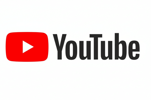The YouTube logo on a white background, with the red play button icon and YouTube text in black, resized to a 16:9 aspect ratio.