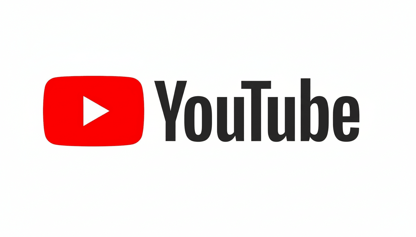 The YouTube logo on a white background, with the red play button icon and YouTube text in black, resized to a 16:9 aspect ratio.