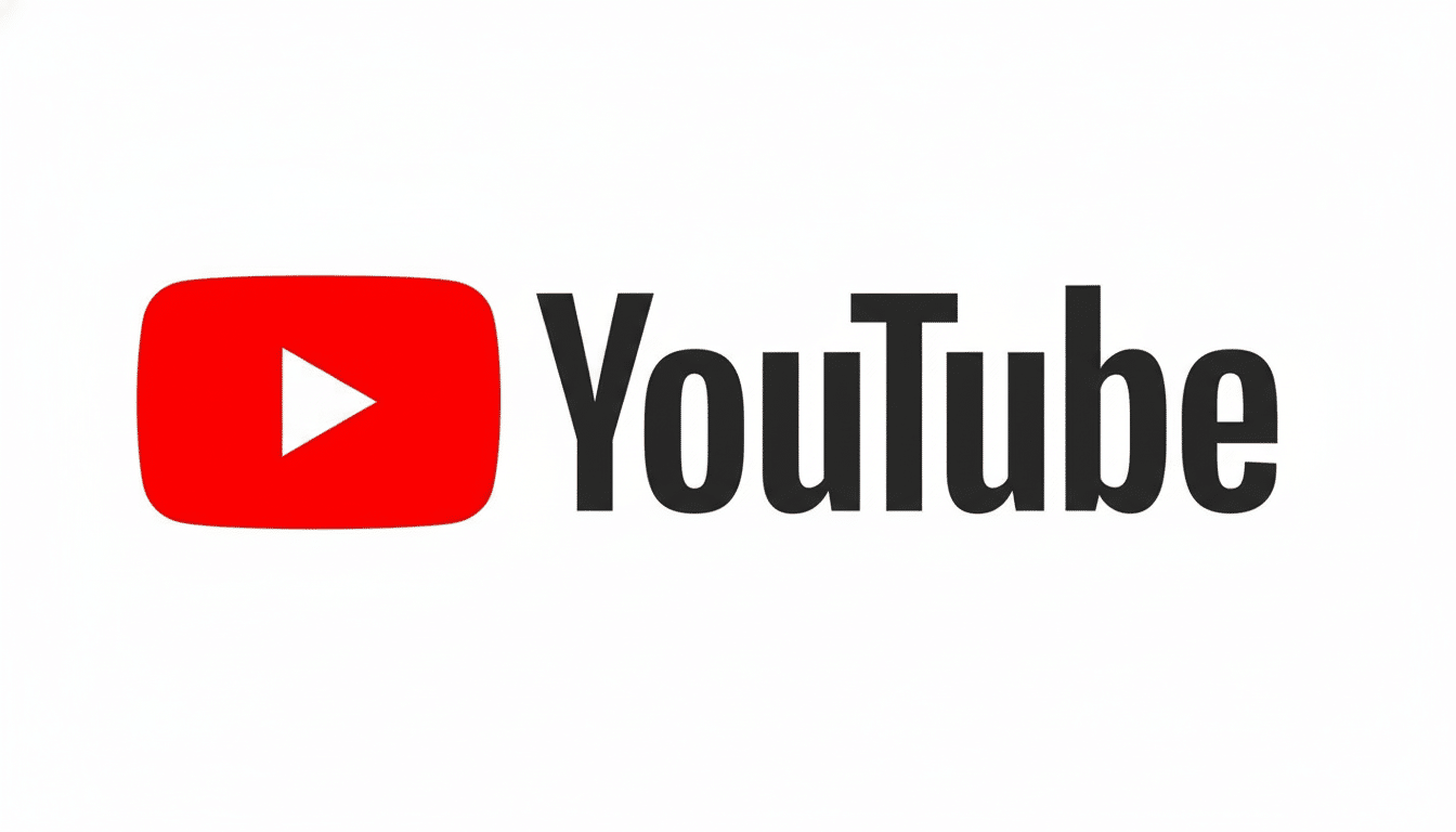 YouTube logo with a red play button icon and black YouTube text on a white background, resized to