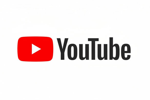 YouTube logo on a white background, resized to a 16: 9 aspect ratio.