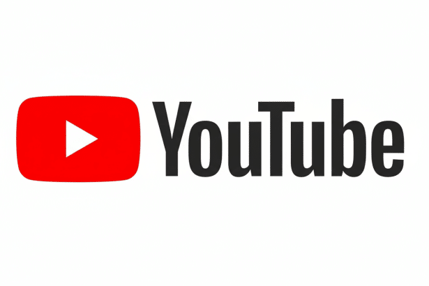 YouTube logo with a red play button icon and the word YouTube in black text on a white background .