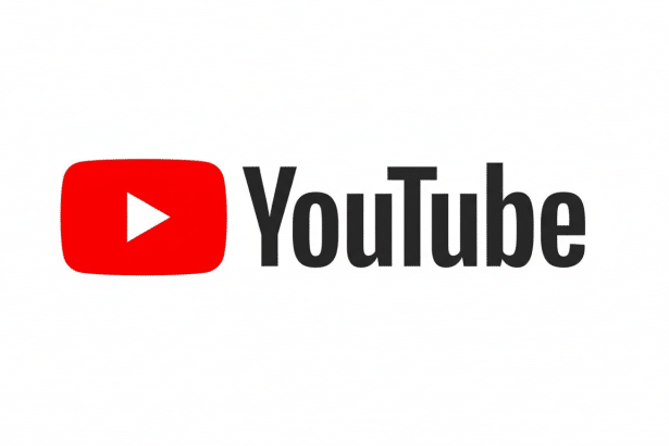 The YouTube logo on a white background, resized to a 16: 9 aspect ratio.