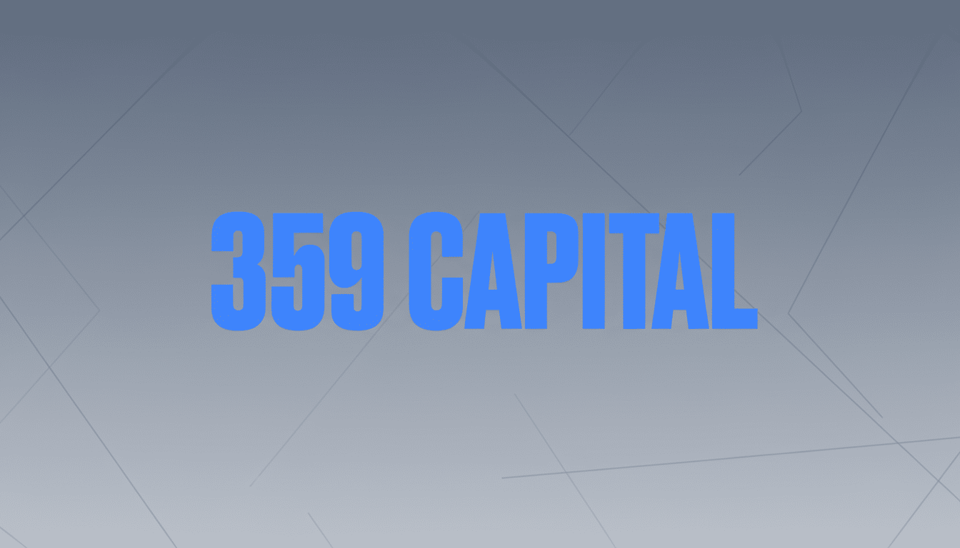 The 359 CAPITAL logo in blue text on a professional gray background with subtle geometric patterns.