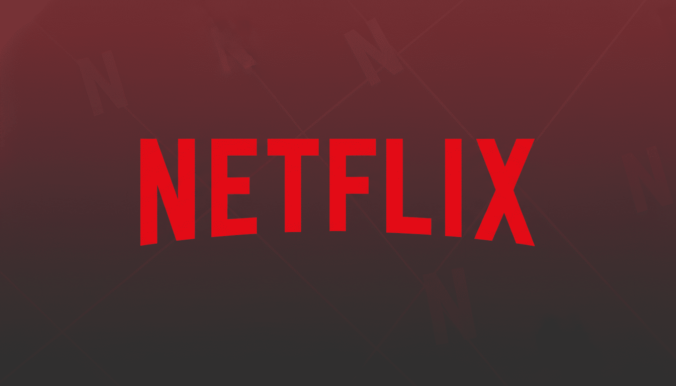 The Netflix logo, featuring the word NETFLIX in bold red letters, centered on a dark red gradient background with subtle N patterns.