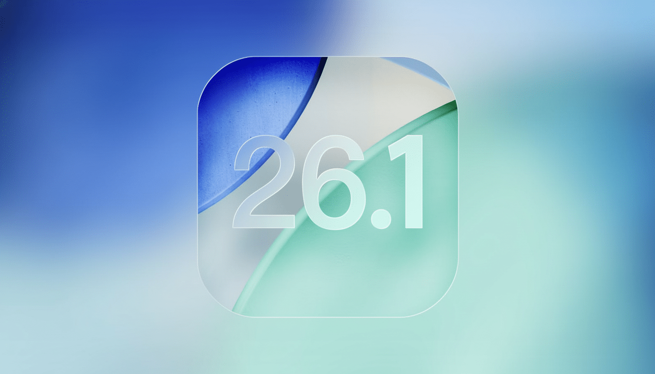 A professional image featuring a rounded square icon with the number 26.1 in white, set against a blurred background of blue and green hues, resized to a 16:9 aspect ratio.