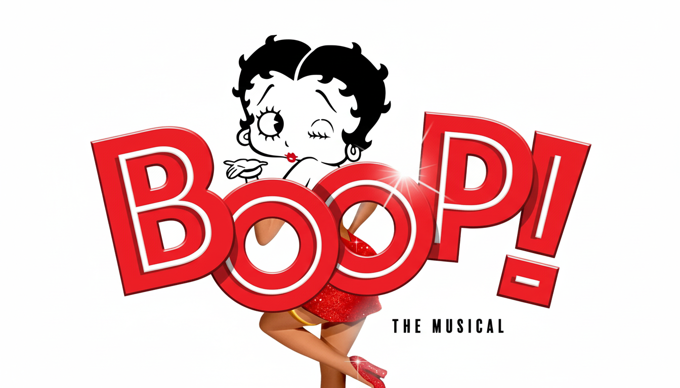 The Boop! The Musical logo featuring Betty Boop winking and blowing a kiss, with the word Boop! in large red letters and The Musical in smaller text below.