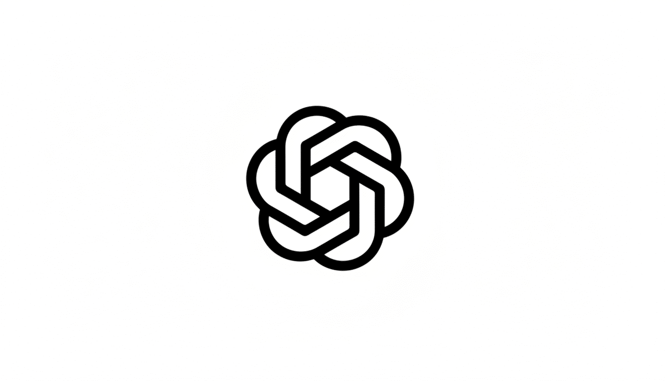 A black, stylized, six-petal flower-like logo with a hexagonal center, set against a clean white background.