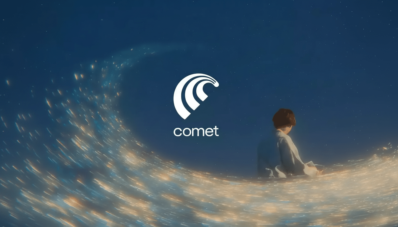 Perplexity Comet early access for Android, AI assistant app interface and logo