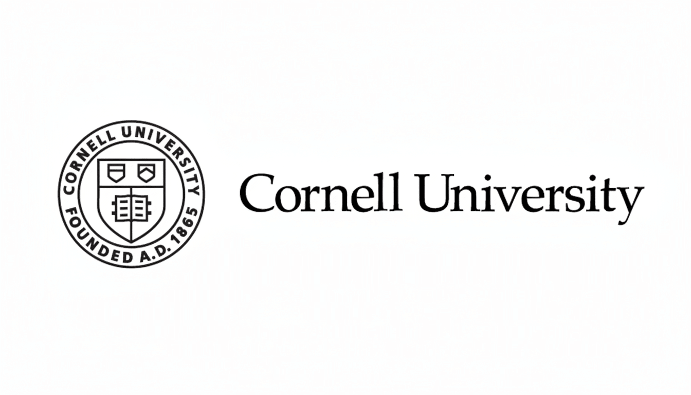 The Cornell University logo, featuring its seal and wordmark, presented on a clean white background with a 16:9 aspect ratio.