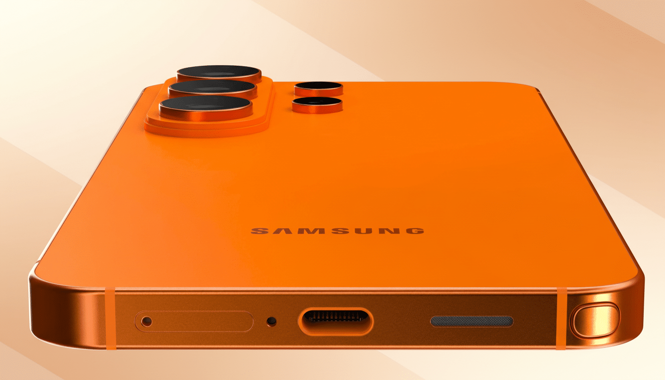 Samsung Galaxy S26 alongside custom Exynos 2600 chip render