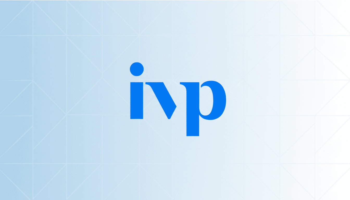 The IVP logo, featuring the letters ivp in a stylized blue font, centered on a light blue gradient background with a subtle geometric pattern.