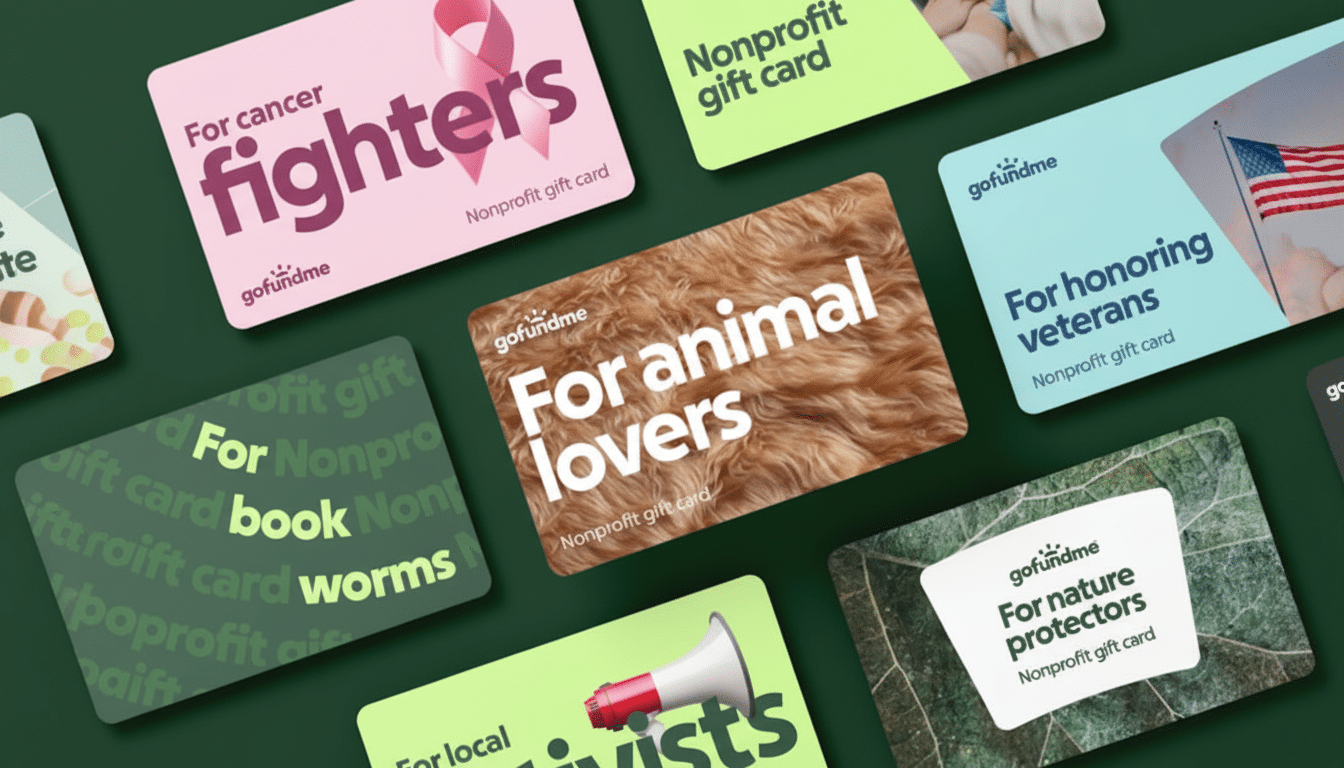 GoFundMe charitable gift cards for donating to causes and fundraisers