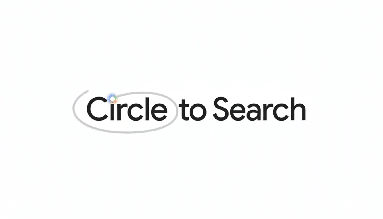 The Circle to Search logo on a white background, with a subtle colorful glow over the i in Circle.