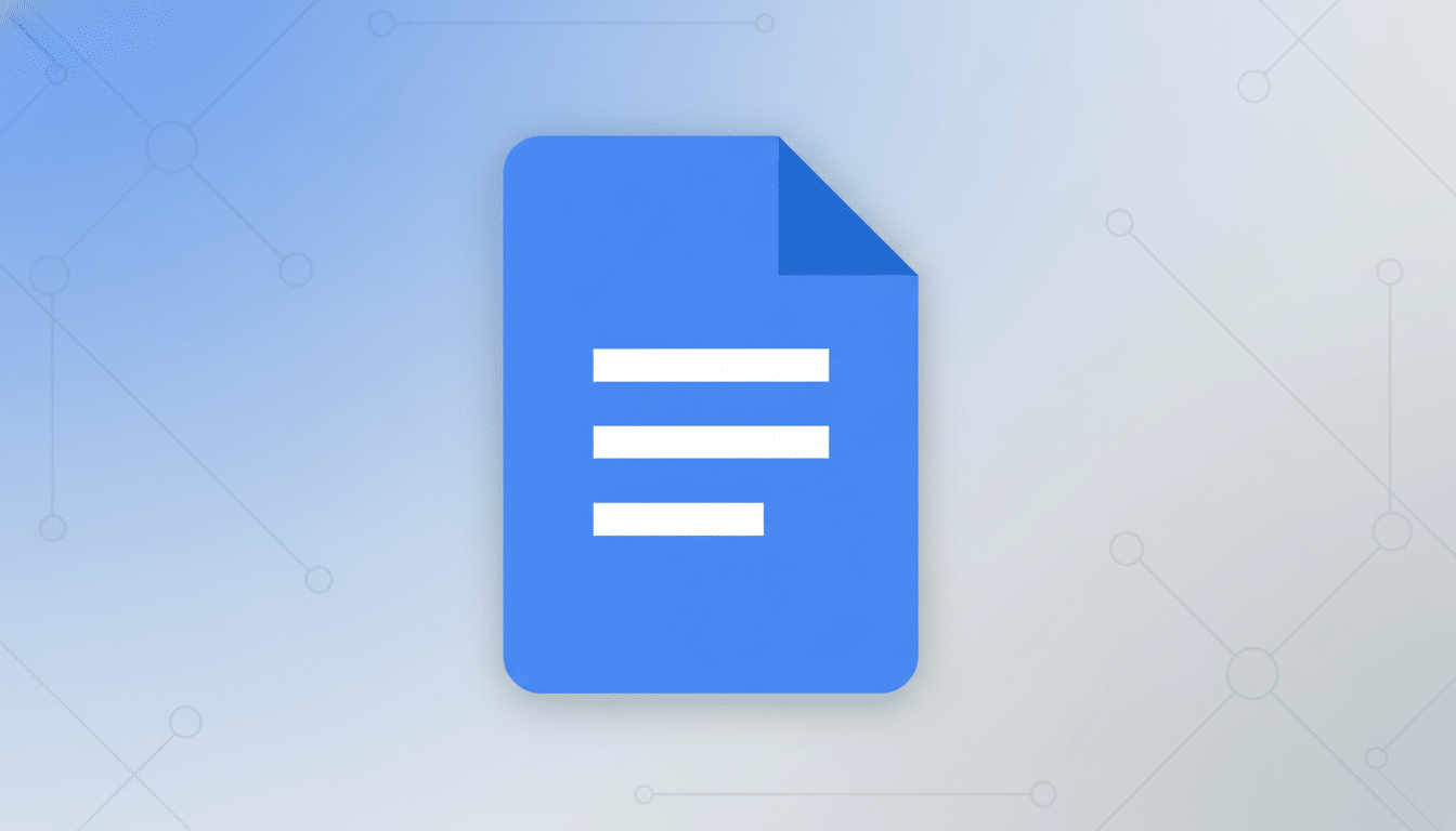 A blue document icon with white lines representing text, set against a professional light blue and white gradient background with subtle geometric patterns.