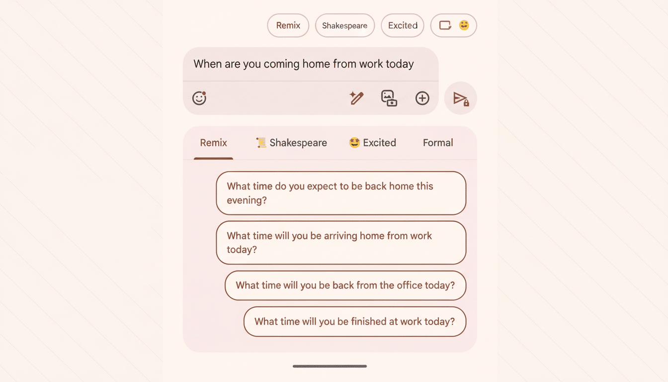 Google Messages Nano Banana Remix UI preview with themed app icon